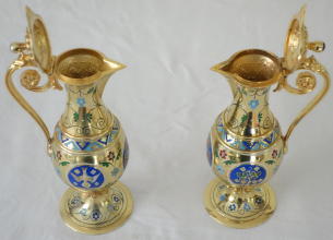 French antique solid silver gilt Gothic Chapel Set